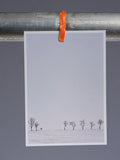 Postkarte: Acht Bäume im Schnee (Carolinensiel) (Kopie)