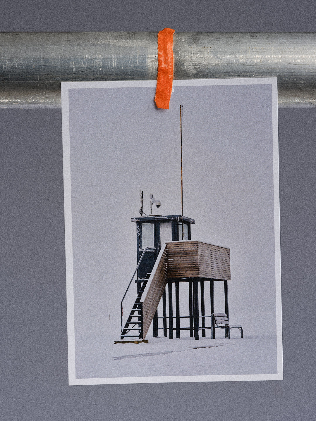 Postkarte: Rettungsturm im Winter (Harlesiel)